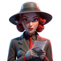 serene creative A woman with blood-red lipstick and a veiled hat, clutching a crumpled telegram, dimly lit by a flickering neon sign reflecting in a rain-slicked street, cinematic noir style 4K png