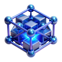 dramatic creative A network of interconnected, glowing nodes, pulsating with energy, bathed in a deep, sapphire blue light, with a futuristic, cyberpunk aesthetic high resolution png