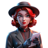 serene rustic A woman with blood-red lipstick and a veiled hat, clutching a crumpled telegram, dimly lit by a flickering neon sign reflecting in a rain-slicked street, cinematic noir style exclusive png
