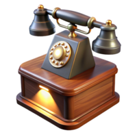 vibrant artistic A vintage rotary telephone on a mahogany desk, light streaming in from a partially closed window, creating long shadows, classic noir style high resolution png
