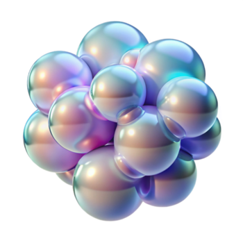 serene traditional A cluster of translucent, iridescent bubbles, floating in zero gravity, illuminated by a soft, diffused light, with a delicate, minimalist style 4K png