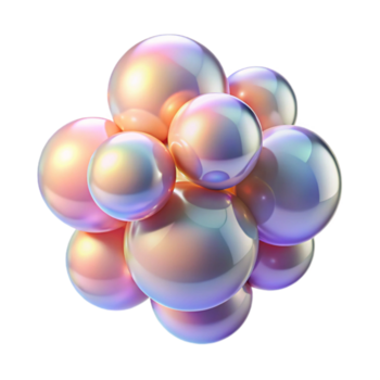 étourdissant moderne une grappe de translucide, iridescent bulles, flottant dans zéro la gravité, illuminé par une doux, diffus lumière, avec une délicat, minimaliste style authentique png