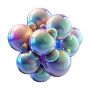 impressive contemporary A cluster of translucent, iridescent bubbles, floating in zero gravity, illuminated by a soft, diffused light, with a delicate, minimalist style detailed png