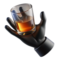 dramatic rustic A shadowy hand reaching for a glass of whiskey, lit from below, ominous noir style original png