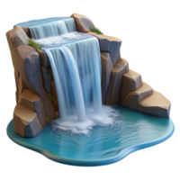 extraordinary artistic A cascading waterfall plunging into a crystal-clear pool, long exposure photography, with soft, diffused light original png