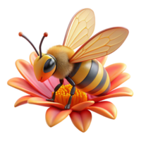 dramatic creative A close-up of a bee collecting pollen from a flower, macro photography, with vibrant colors and sharp focus professional png