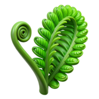 extraordinary abstract A lush green fern unfurling, with delicate details and a vibrant green color, macro photography detailed png