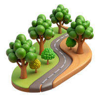 dramatic rustic A winding dirt road leading through a forest, with dappled sunlight and a sense of adventure authentic png
