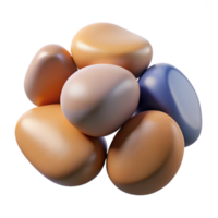 beautiful vintage A group of pebbles on a beach, with smooth, rounded shapes and natural colors original png