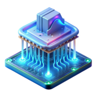 extraordinary rustic A levitating motherboard, pulsing with neon blue energy, wires cascading like waterfalls, soft ethereal lighting, cyberpunk style authentic png