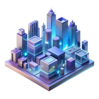 beautiful abstract A futuristic cityscape composed entirely of interconnected circuit boards and glowing data streams, cyberpunk neon lighting, isometric perspective 4K png