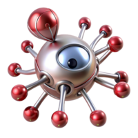 stunning abstract A sleek, silver nanobot navigating a network of blood vessels, realistic lighting and textures, medical illustration style detailed png
