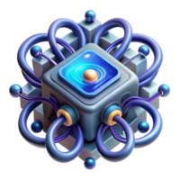 lindo contemporâneo uma quantum computador em processamento complexo algoritmos, rodopiando córregos do luz representando dados fluxo, dramático retroiluminação, científico visualização estilo original png