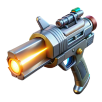 elegant modern A futuristic weapon firing a beam of energy, intricate details on the weapon's design, bright flash of light at the point of impact, sci-fi weaponry style original png