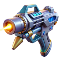 vibrant artistic A futuristic weapon firing a beam of energy, intricate details on the weapon's design, bright flash of light at the point of impact, sci-fi weaponry style original png