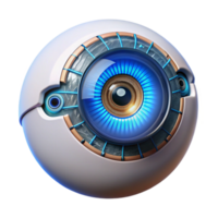magnificent artistic A bionic eye with intricate circuitry and a glowing iris, detailed textures and reflections, medical technology style 4K png