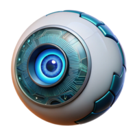 wonderful rustic A bionic eye with intricate circuitry and a glowing iris, detailed textures and reflections, medical technology style high quality png