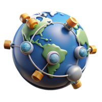 extraordinary modern A network of interconnected satellites orbiting Earth, realistic space lighting, infographic style original png
