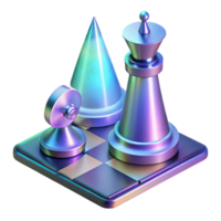 elegant abstract A holographic chess game in progress, dramatic spotlighting, fantasy illustration style authentic png