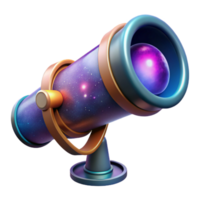 impressive classic A futuristic telescope peering into a distant galaxy, cosmic colors and nebulae, space art style high quality png