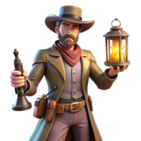 magnificent artistic A Wild West gunslinger in a dusty saloon, lit by the dim glow of oil lamps. Gritty, realistic, western art style high resolution png