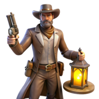 extraordinary classic A Wild West gunslinger in a dusty saloon, lit by the dim glow of oil lamps. Gritty, realistic, western art style high resolution png