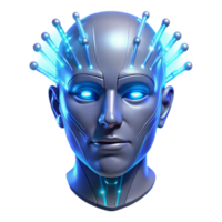 wonderful modern A holographic projection of a human face flickers in the air, illuminated by the blue light of a data stream. Cyberpunk, ethereal style detailed png