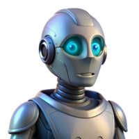 wonderful vintage A futuristic robot with a human-like face gazes out at a desolate landscape, its eyes glowing with a soft, internal light. Sci-fi, melancholic style detailed png