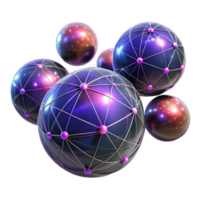 impressive vintage A field of vibrant, pulsating orbs, connected by thin, glowing lines, with a dark, mysterious atmosphere, psychedelic style original png