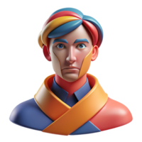 stunning modern Abstract portrait formed by intersecting lines and curves, with a bold, contrasting color scheme, Bauhaus style exclusive png
