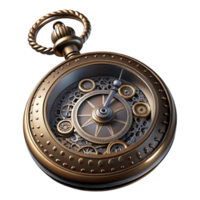beautiful abstract An engraved illustration of a Victorian-era pocket watch with intricate gears and Roman numerals, etched metal texture, dark, moody lighting high quality png