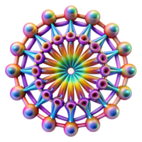 impressive creative An intricate network of fractal patterns, radiating outwards from a central point, with a vibrant, rainbow color palette, psychedelic style genuine png