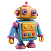 beautiful traditional A colorful painting of a vintage toy robot with bright buttons and levers, playful, whimsical lighting, retro-futuristic style professional png