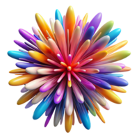serene minimalist A chaotic explosion of colorful brushstrokes, resembling a fireworks display, with a high contrast, dynamic lighting, abstract expressionism style 4K png