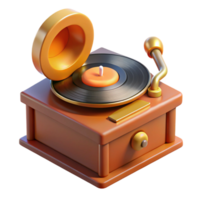 stunning artistic A grainy photograph of a vintage record player with a vinyl record spinning, warm, nostalgic lighting, retro style high resolution png