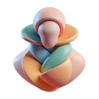elegant artistic Abstract portrait formed by intersecting lines and curves, with a soft, pastel color scheme, Bauhaus style detailed png