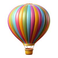 elegant artistic A colorful painting of a vintage hot air balloon with vibrant stripes and patterns, bright, cheerful lighting, whimsical style genuine png