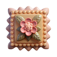 beautiful rustic A vintage stamp with a floral design, muted colors, vintage postal style authentic png