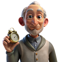 magnificent artistic Portrait of an elderly man with wrinkled skin, deep-set eyes, holding a weathered pocket watch, chiaroscuro lighting, Rembrandt style genuine png
