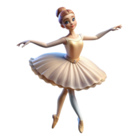 magnificent traditional Portrait of a graceful ballerina with flowing white tutu, poised on pointe, soft spotlight, classical style high resolution png