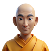 impressive abstract Portrait of a contemplative monk in saffron robes, serene expression, soft natural light, spiritual style high resolution png