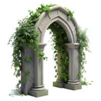 magnificent modern A crumbling gothic archway overgrown with ivy, soft, diffused lighting, romanticism style high resolution png