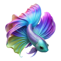 degno di nota Vintage ▾ un' vivace betta pesce con fluente pinne, dinamico posa, neon colori, digitale arte stile autentico png
