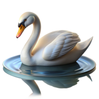 wonderful vintage A graceful swan gliding across a still lake, serene lighting, realistic rendering high quality png