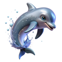 stunning creative A playful dolphin leaping out of the ocean, sparkling water droplets, dynamic pose, photorealistic style authentic png