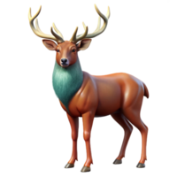 beautiful abstract A majestic stag with large antlers, autumnal forest setting but no actual background elements, realistic rendering authentic png