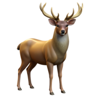 elegant creative A majestic stag with large antlers, autumnal forest setting but no actual background elements, realistic rendering genuine png