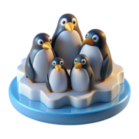 impressive creative A group of penguins huddled together on an ice floe, stark lighting, minimalist style high quality png