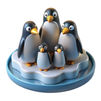 serene minimalist A group of penguins huddled together on an ice floe, stark lighting, minimalist style exclusive png