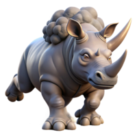 extraordinary rustic A powerful rhinoceros charging, dust clouds around its feet, dynamic pose, realistic style original png